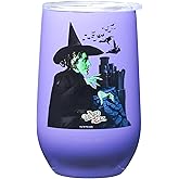 Spoontiques Wicked Witch Stainless Steel Tumbler - Insulated Wine Tumbler with Lid – Double Wall Stainless Steel Stemless Wine Glass – 16oz - 5 5/8" Tall