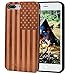 iPhone 7 Plus Wooden Case American Flag US Pattern Carving Real Wood Premium Protective Shockproof Slim Cover for iPhone 7 Plus,iphone 8 Plus