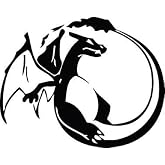 Charizard Flying - Vinyl 5" Tall (Color: Black) Decal Laptop Tablet Skateboard car Windows Stickers
