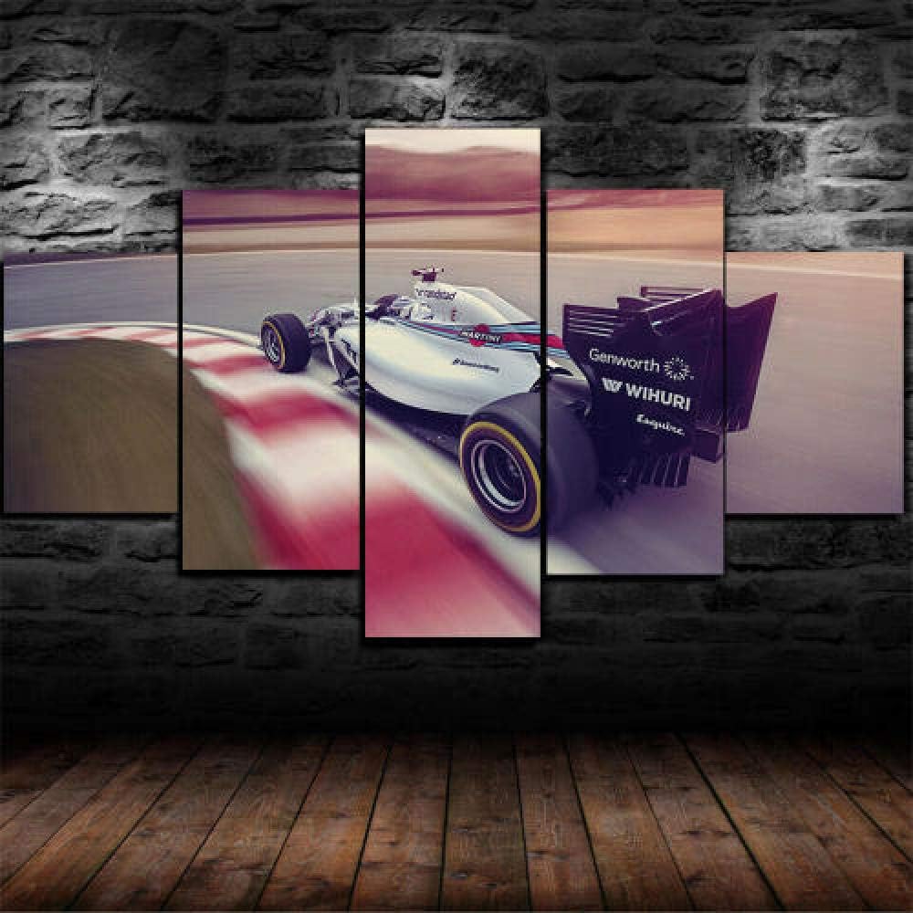 Hgjfg 5 Pieces Modern Framed Canvas Wall Art Paintings For Living Room Decor 5 Panel Wall Art Canvas Formula 1 Williams Martini F1 Picture Home Decor Poster Xxl Stretched By Wooden Frame Ready To Hang