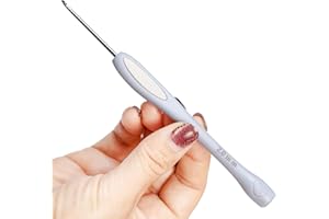 SensePeak Hand Polished Stainless Crochet Hook 2.0mm Single, Ergonomic Stainless Steal Available in 0.6mm-4mm, Small Inline Pointy Crochet Hook for Arthritic Hands