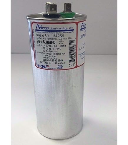 mrmr　1225 Mars 12255 Motor Run Capacitors 70/5 X 440V ROUND: Amazon