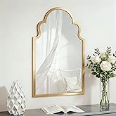NXHOME Gold Bathroom Mirror 36"X22" Arched Bathroom Vanity Mirror for Wall with Metal Frame, Anti-Rust, Arch Decorative Mirro