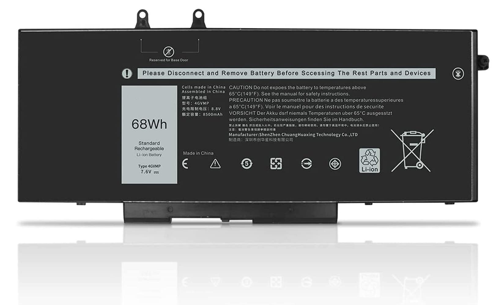 ASKC 4GVMP Laptop Battery for Dell Latitude 5400 5500 5410 5510 Precision 3540 3550 Inspiron 7590 7591 7791 2-in-1 Series 1V1XF R8D7N RF7WM 9JRYT 09JRYT 0X77XY 0C5GV2 7.6V 68Wh,black