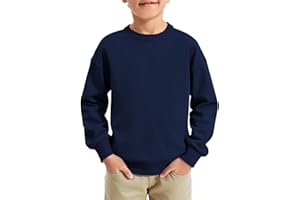Haloumoning Boys Sweatshirts Kids Fashion Long Sleeve Crewneck Pullover 5-14 Years