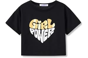 Serdomi Stylish Graffiti/Butterfly/Tropical Crop Top for Little & Big Girls - Cool Summer T-Shirt Clothes Size 6-18