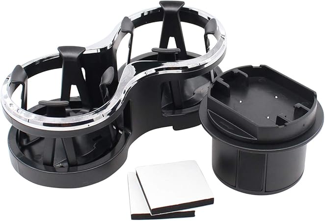 Amazon Deurreli 車用ドリンクホルダー コップホルダー 2本ホールド可能 取り付け簡単 カー用品 アクセサリー 汎用 ブラック ドリンクホルダー 車 バイク