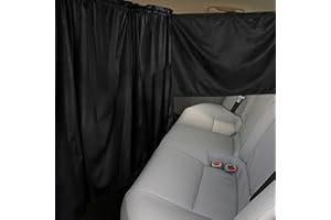GreceYou Car Privacy Curtains, Double-layer Thickened Car Divider Curtain+Side Window Sunshade with Storage Bag, High Privacy Rear Car Curtains for Travel Camping Nap Sleeping (Black-3pcs Curtain Set)