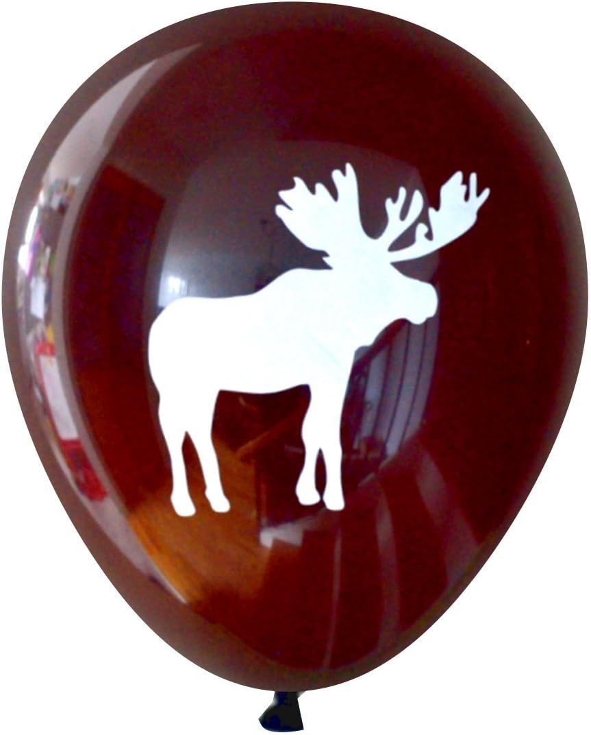 Moose Balloons (16 pcs) by Nerdy Words (Dark Brown), Balloons Amazon