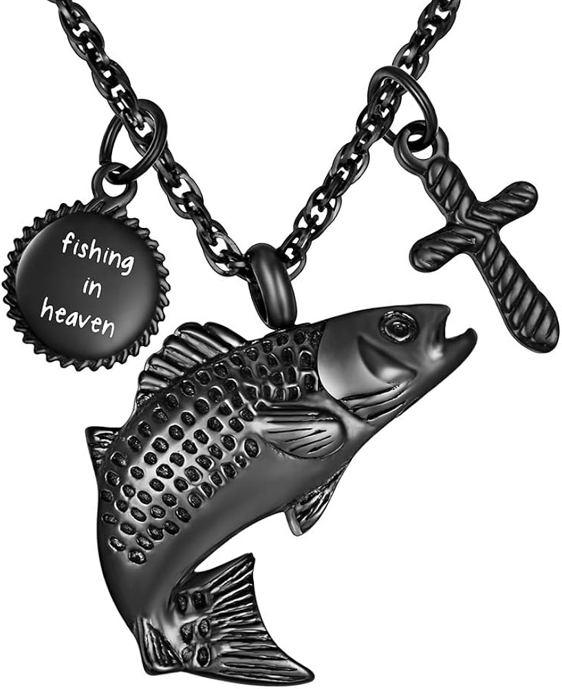 Fish Cremation Jewelry for Ashes Memorial Ashes Keepsake Necklace Urn Necklace Pendant Amazon