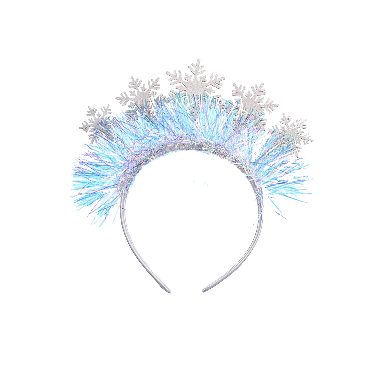 NAUZE Snowflake Headband Glitter Silver Sparkling Christmas Hair Hoop Sequin Women Girls Headpiece Xmas Holiday Favors for Stage Performances Cosplay