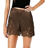 Women Lace Satin Shorts Y2k Cute Coquette Silk Boxers Micro Mini Shorts Lounge Slip Pjs Bottoms Streetwear