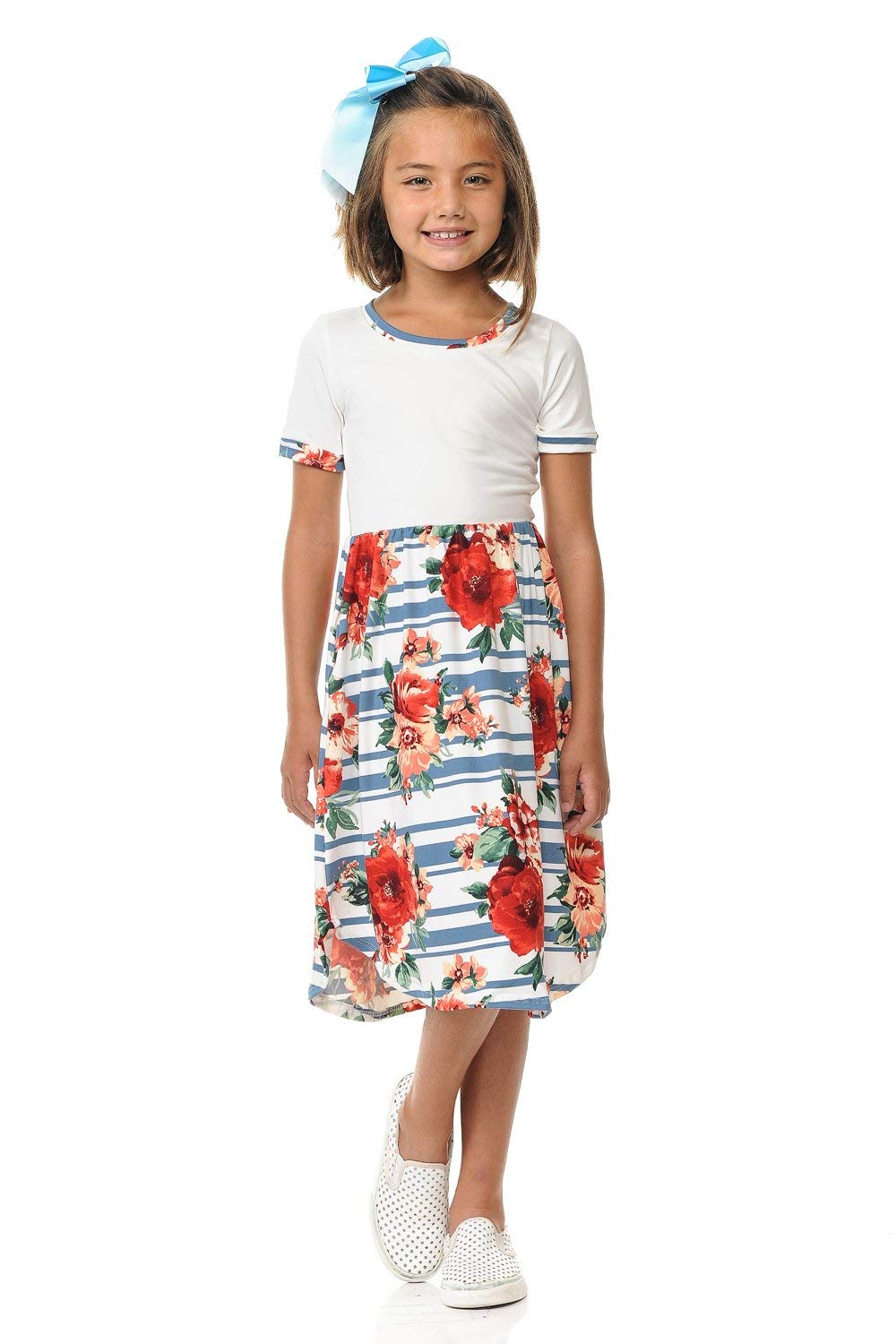 Pastel by Vivienne Women's Contrast Binding and Skirt Midi Dress X