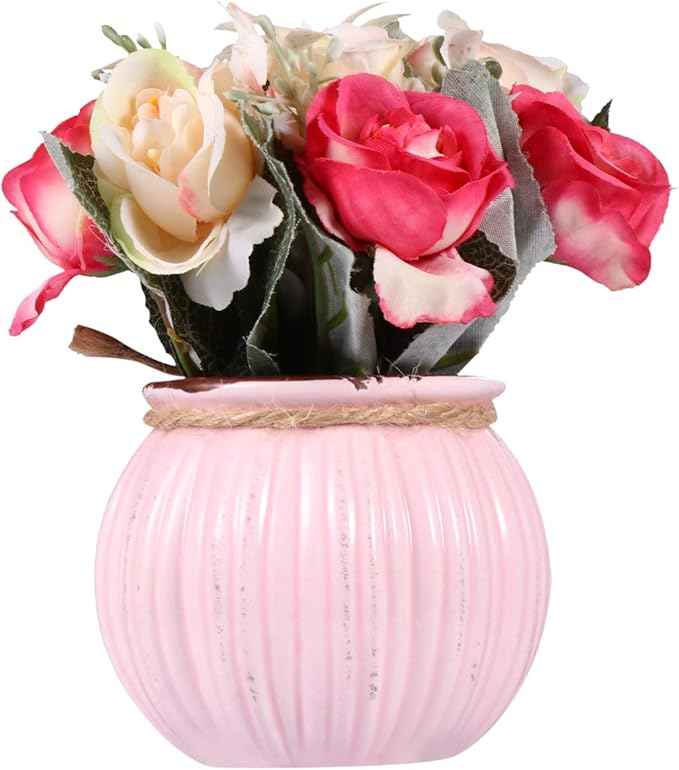 VORCOOL Künstliche Blumen im Topf Blumenstrauß Künstlich mit Keramik