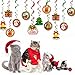 FRIDAY NIGHT 30 PCS Christmas Swirls Garland Foil Hanging Ceiling Decoration for Winter Wonderland Holiday Party Supplies with Christmas Deer & Santa Claus & Tree & Gift & bell