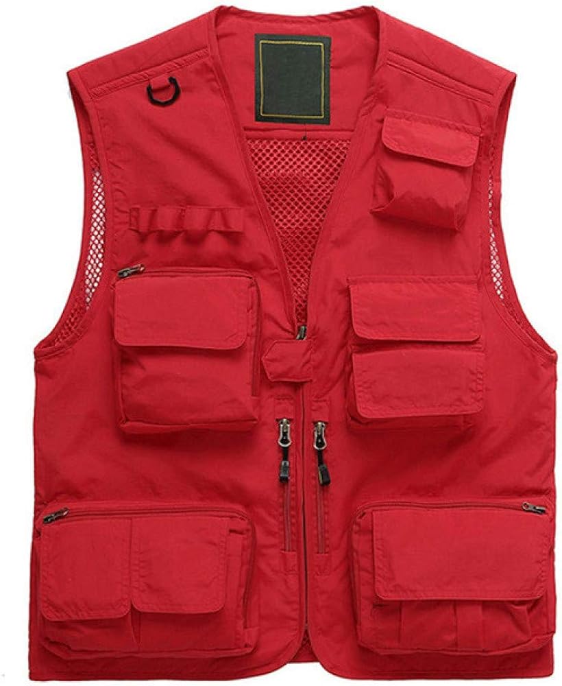 Sleeveless Jacket Men Hiking Vests MultiPockets Thin Mesh Military