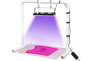 VIHOSE Screen Printing Kit Include 50W LED UV Screen Printing Exposure Light with Sturdy PVC Lamp Stand 2 S Shaped Hooks and 6 Cable Ties for Cyanotypes