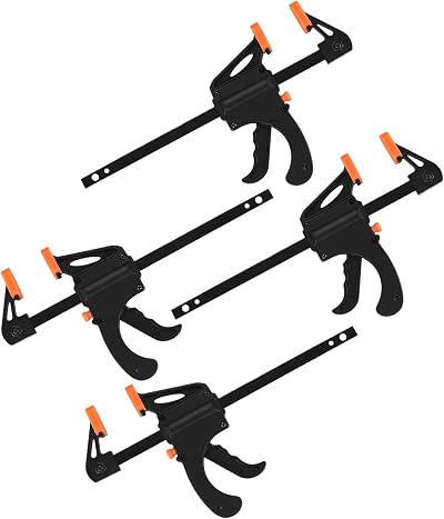 LJHOME 4Pcs Quick Grip Clamps 4 Inch F Clamps One Handed Quick Release