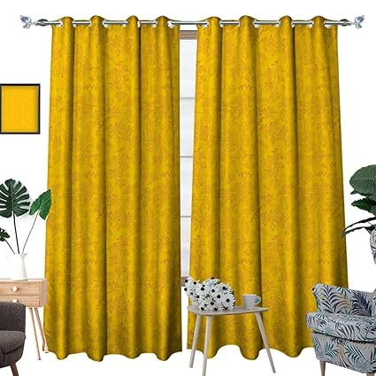 Amazon Com Homehot Floral Room Darkening Wide Curtains Autumn