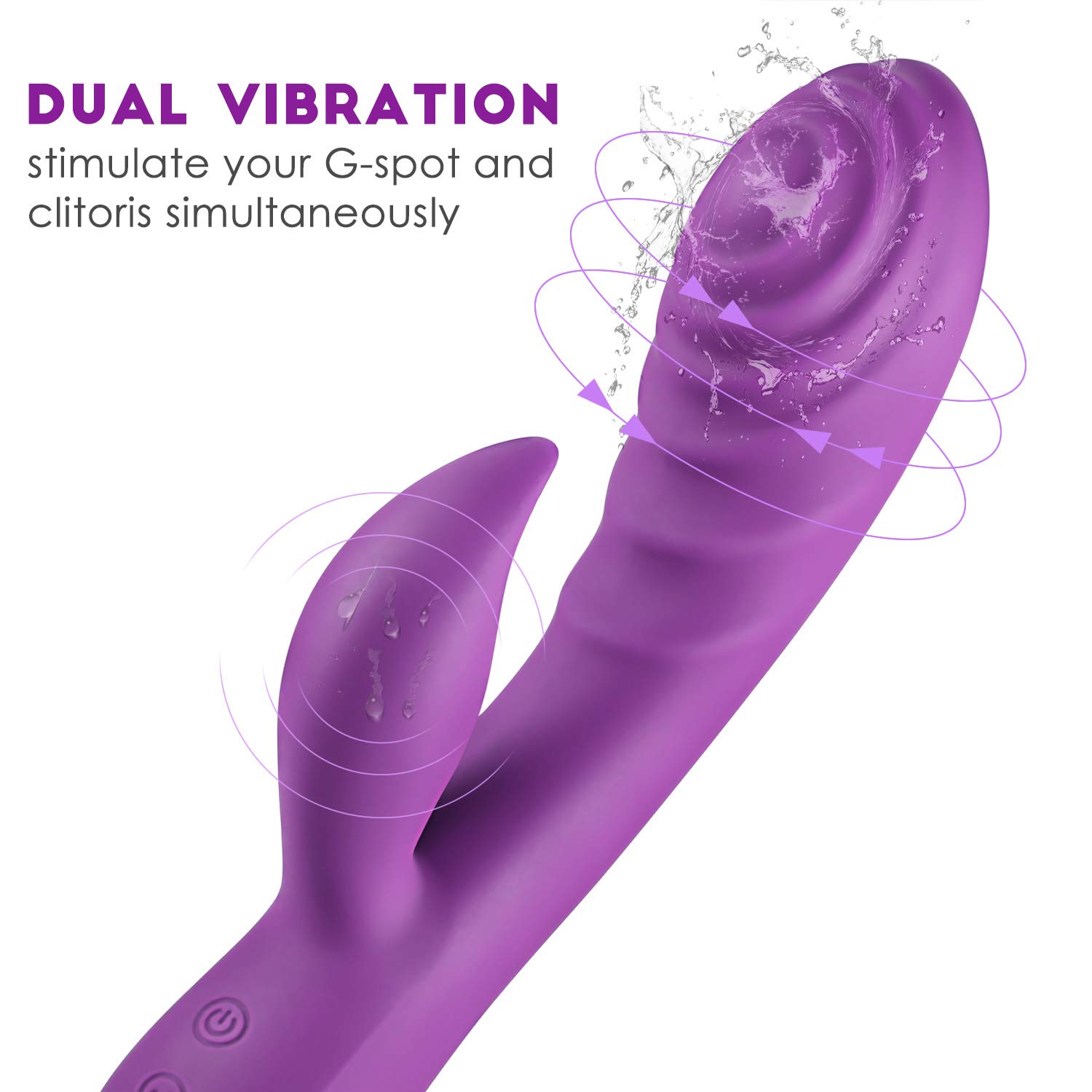 AL\'OFA Vibrador Rabbit G-punto Clitoris Vibrante Estimulador 10 Modos USB Recargable Impermeable Juguetes Sexuales, Morado