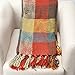 Battilo Cross Woven Throw Blanket in Bright, Fun Colors with Tasseled Ends 60