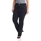 Rekucci Curvy Woman Secret Figure Knit Plus Size Straight Pant w/Tummy Control