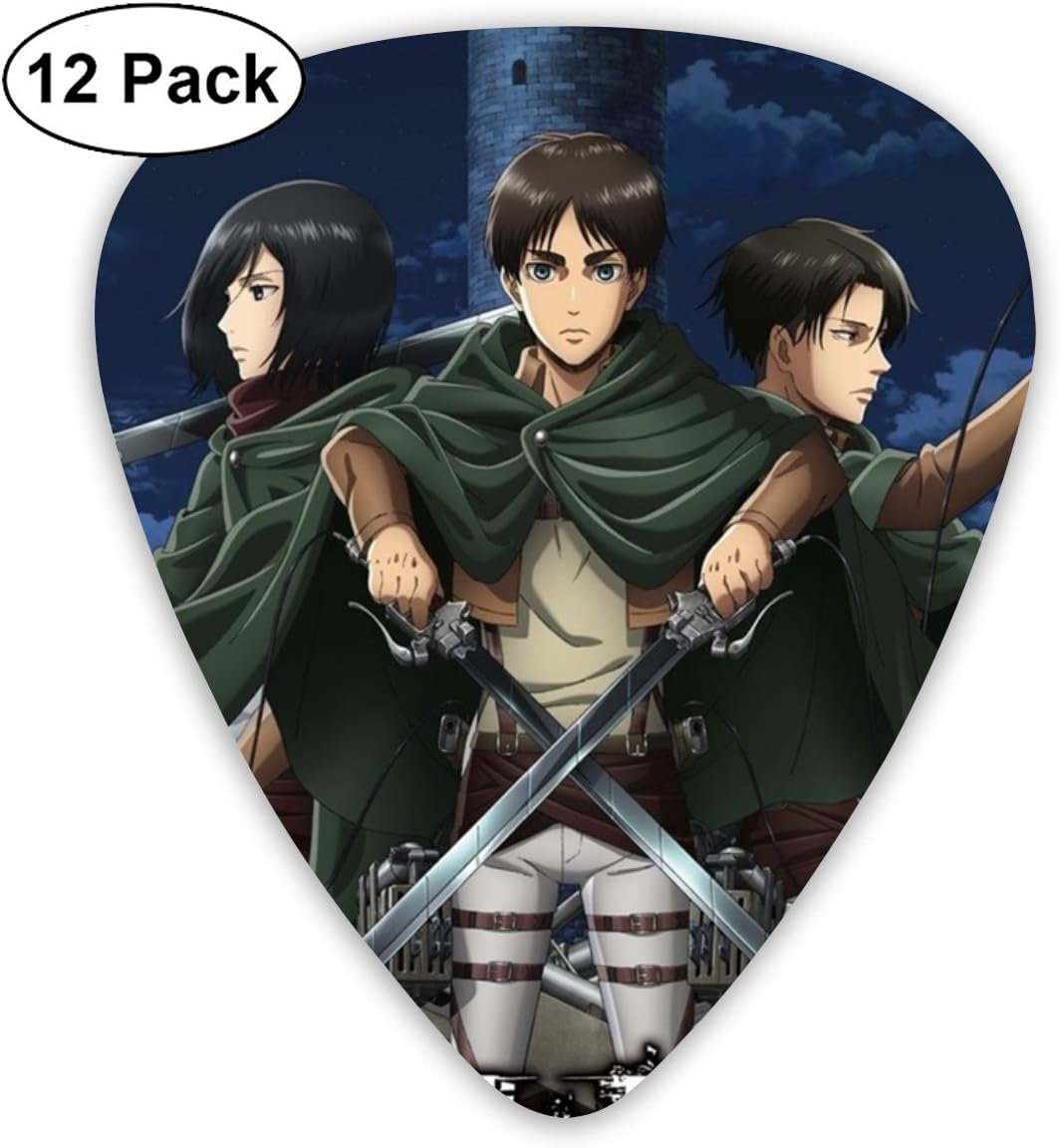 Amazon Com Silence Rock Attack On Titan Guitar Picks 12 Pack Sports Outdoors
