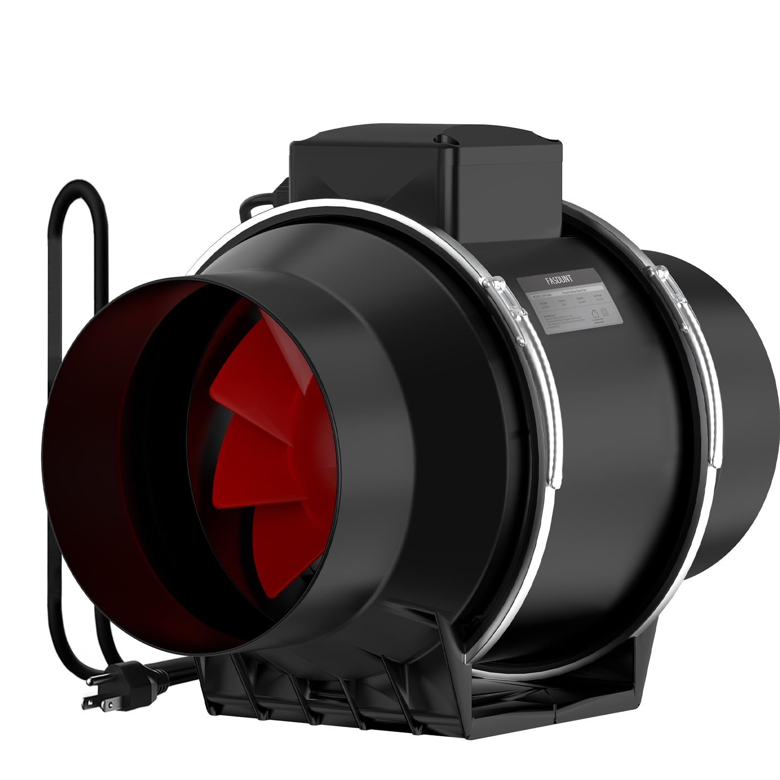 Photo 1 of FASDUNT 6 Inch Inline Duct Fan with EC Motor - High-Performance 45W, 2600rpm Speed, 430 CFM Airflow for Optimal Ventilation in Bathrooms, Kitchens & Grow Tent, 3D Printer