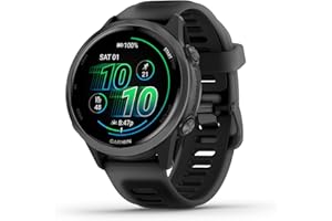 Garmin® Forerunner® 570, 42mm, Advanced GPS Running and Triathlon Smartwatch, AMOLED Display, Training and Recovery Features, Slate Gray Aluminum with Translucent Black/Black Band