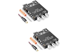 Daakro ZK-1002T Bluetooth Amplifier Board,100W+100W 2.0 Channel Amp Board w/Treble/Bass Control,DC 12-24V, BT/AUX Inputs,Audio Amp Board for Home DIY Wireless Speakers,Password Free (2PCS ZK-1002T)