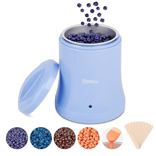 TANessential TW40 Mini Wachswärmer, Waxing & Depilation Set für Männer und Frauen, Heizmaschine mit 4 packenweise Hartwachs &