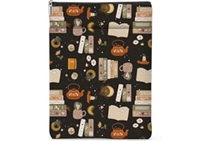 JEILINK Book Sleeve Book Protector Book Pouch Book Lovers Gifts Bookish Gifts Book Cover with Zipper for Hardcover Paperback Washable Book Coffee Printed Gift Bag for Women Mom Boss Birthday, BookCover