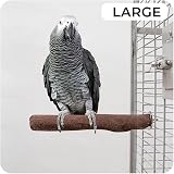 Parrot Essentials Large Sanded Perches 30 x 3-4 cm Natural Wood Bird Stand view 2
