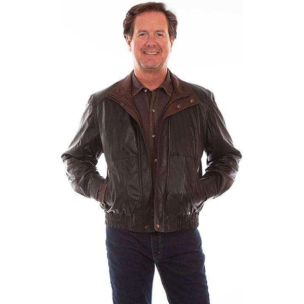 Scully Men's Cognac Lambskin Leather Puffer Jacket - Dudes Boutique