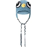 Chicingyou Crochet Pigeon Hat Handmade Knitted Bird Costume Hat with Realistic 3D Head Eyes Beanie Cap Fun Dress-up Accessory for World Book Day Halloween Cosplay Carnival Parties Photo Props