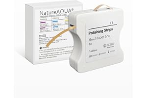 NATUREAQUA Dental Polishing Strips- Extrafine Grit (15μm), 4mm Wide × 6m Long Roll, Light Orange Color- Abrasive Strips for Teeth Polishing, Interdental Finishing- Safe for Professional & Home Use