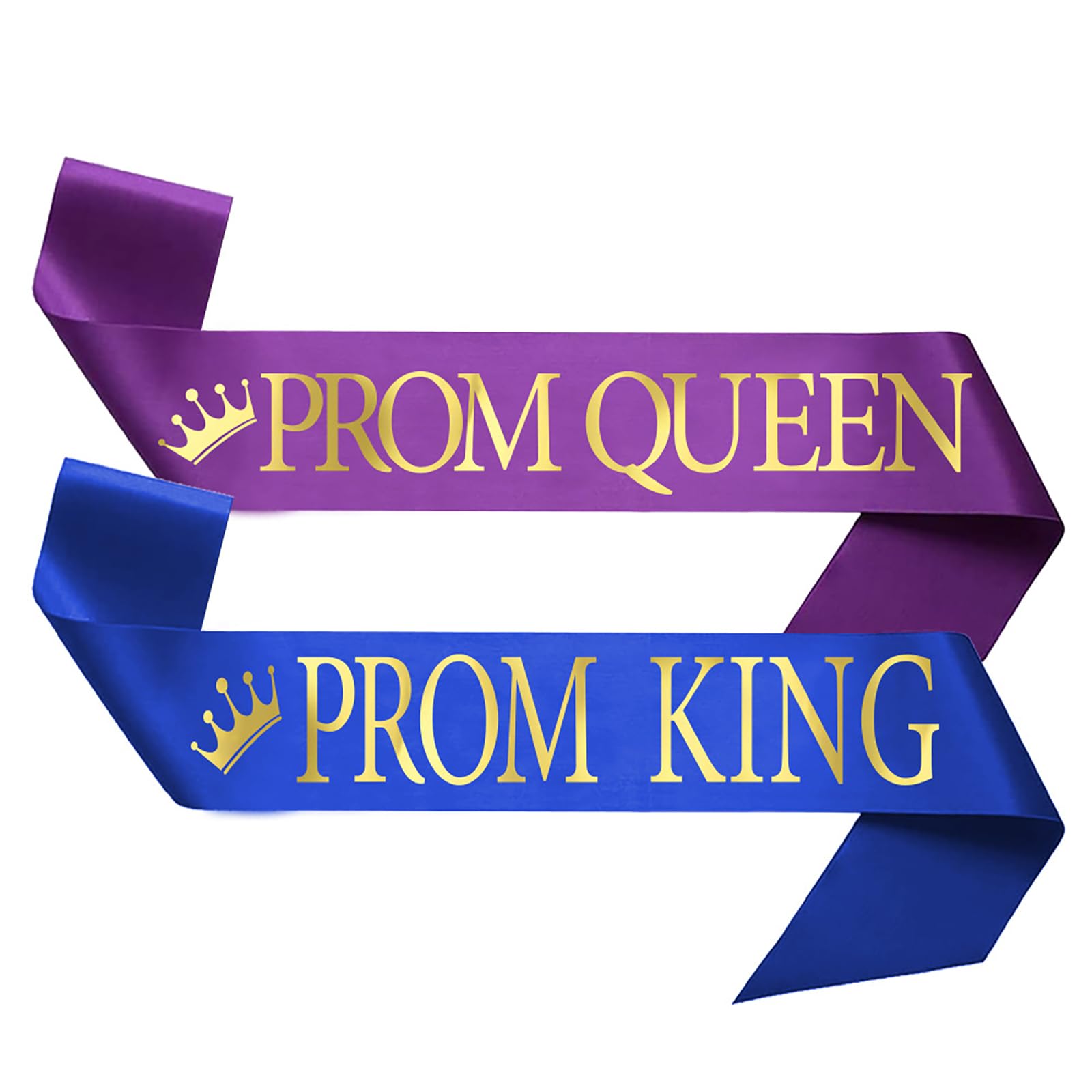 2P Graduation Prom King and Prom Queen Satin Sash for 2025 Graduat Decorations,Purple and Blue Graduation Satin Sashes for Congrats Class 2025 Graduate Celebrations School Graduating Party Supplies