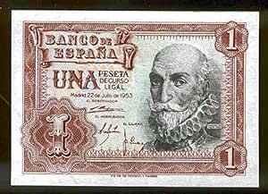 Banco de España billete 1 Peseta 1953 Miguel de Cervantes: Amazon.es: Juguetes y juegos