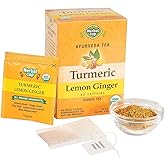 Herbal Cup Ayurveda Turmeric Tea, Organic Lemon Ginger, No Caffeine Herbal Teas (Organic Lemon Ginger, 16 Count (Pack of 6))