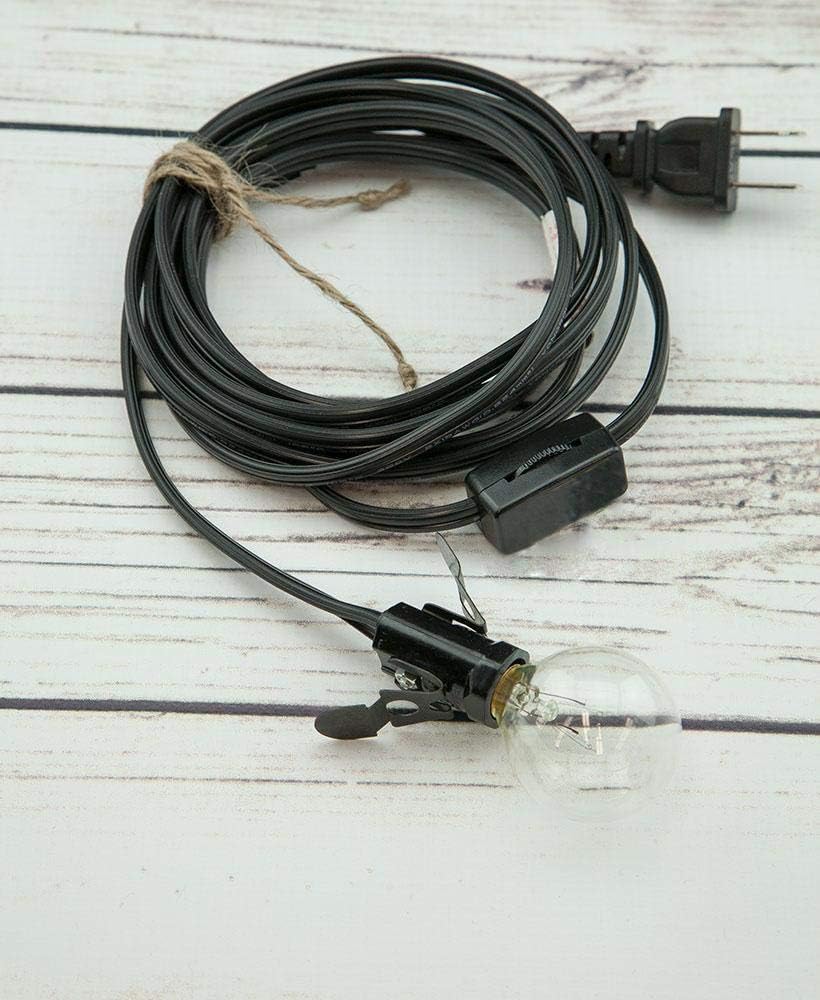 Clip-in Craft Black Pendant Light Lamp Cord for Salt Lamps, Diorama Buildings, 11 Ft, Candelabra E12 Base by PaperLanternStore