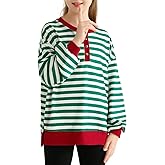 Bkixhv Girls Oversized Sweatshirt Kids Striped Color Block Shirt Long Sleeve Pullover Tops Fall Clothes 5-14 Years