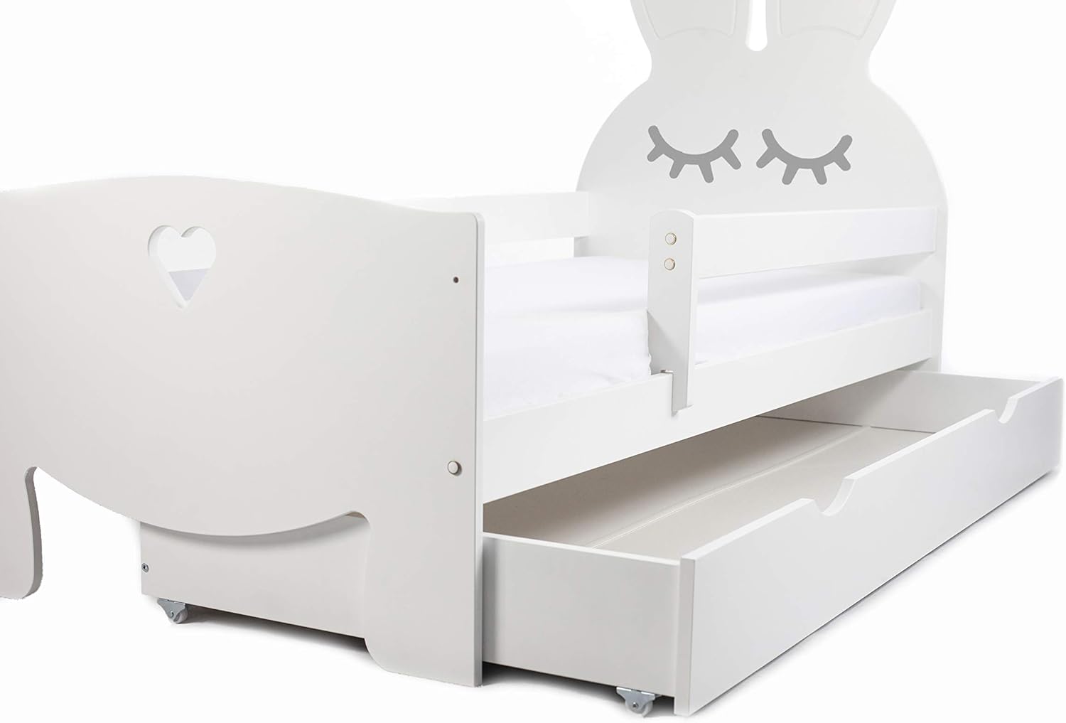 Lulu Mobel Bubby Lit Pour Enfant En Bois Avec Tiroir Et Matelas Chambres Denfants Garcons Blanc 140 X 70 Cm Pour Filles Sommier A Lattes En Bois Et Tiroir Lits Chambre D Enfant