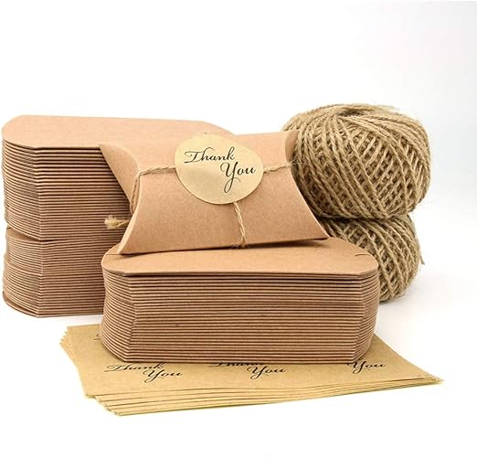 Veesun 120 Pcs Small Gift Boxes With Thank You Stickers 6x9cm