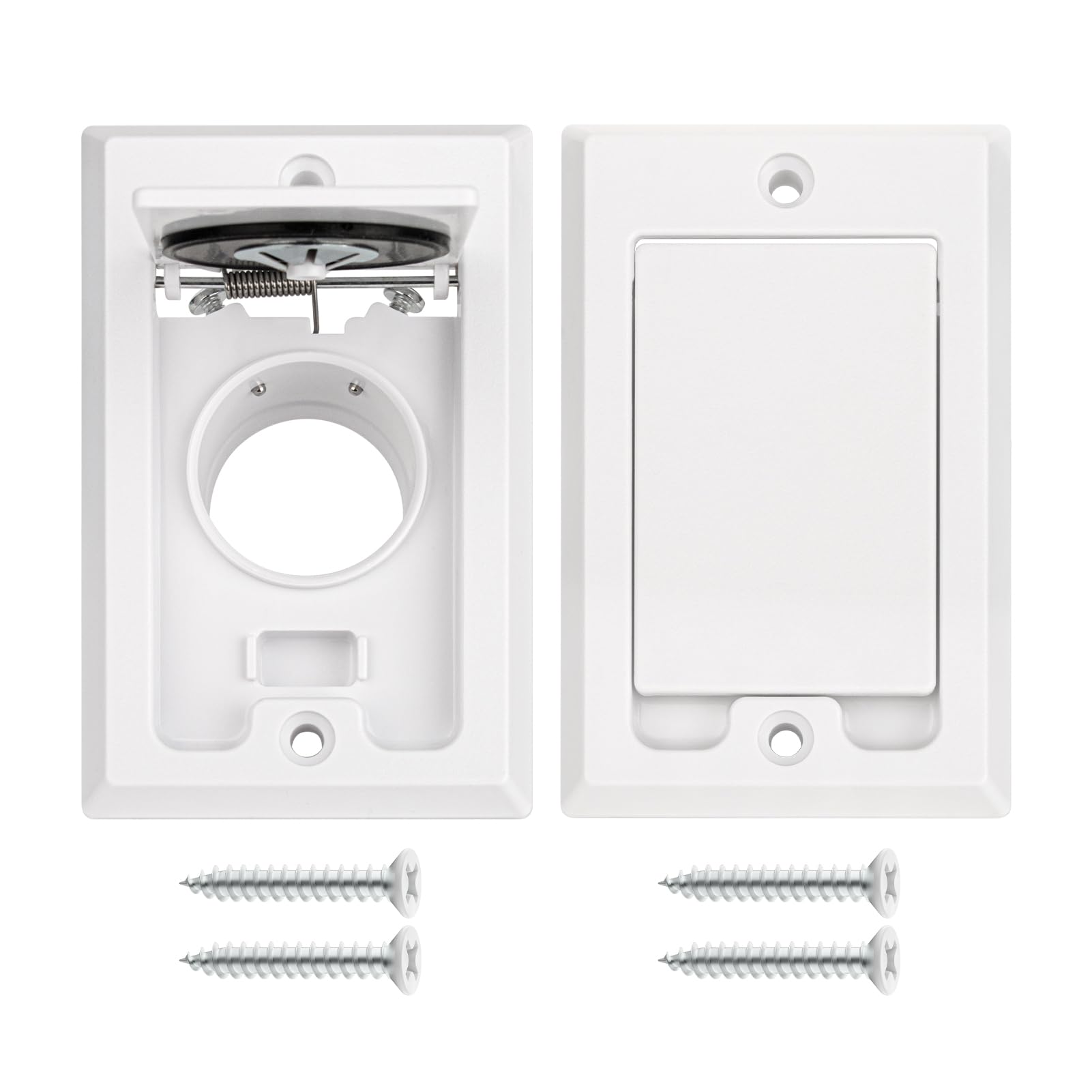 Photo 1 of ANTOBLE Central Vacuum Square Door Inlet Wall Valve Plate Central Vacuum Wall Plate Replacement Parts for Nutone Beam VacuFlow Electrolux Central Vac System (2 Pack, No Electric Connector)