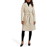 kensie Women's Outerwear Knit Faux Wool Jacket With Belted Waist