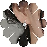 Iaceble Boho pearl circle hoop earrings Tiny Flower Huggie Earrings c Shape Earrings Camellia Circle Stud Earrings Jewelry for Women