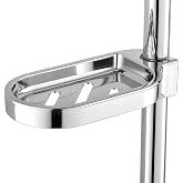 Soap Dish for Shower, Shower Rod Soap Dish No Drill Soap Holder Organiser Wall Hanging Shower Rail Soap Tray for Bathroom