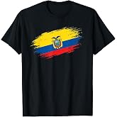 Ecuador Flag Distressed Grunge Graphic T-Shirt