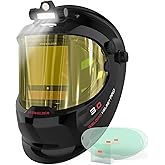 YESWELDER Intelligent Auto-Shade Auto Darkening Welding Helmet with LED, 180° Large View, Digital Filter, 1/1/1/1 True Color Solar Powered, Shade 3/5-9/9-15 Welder Mask for MIG/TIG/Stick/Cut/Grind