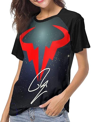Rafael Nadal Logo Famale Personalized Baseball T Shirt Raglan Short Sleeves Top At Amazon Women S Clothing Store